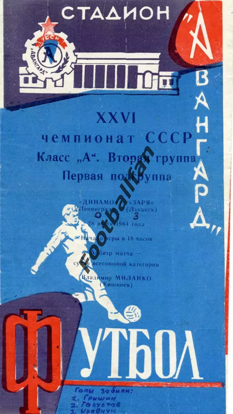 Заря Луганск - Динамо Ленинград 28.07.1964