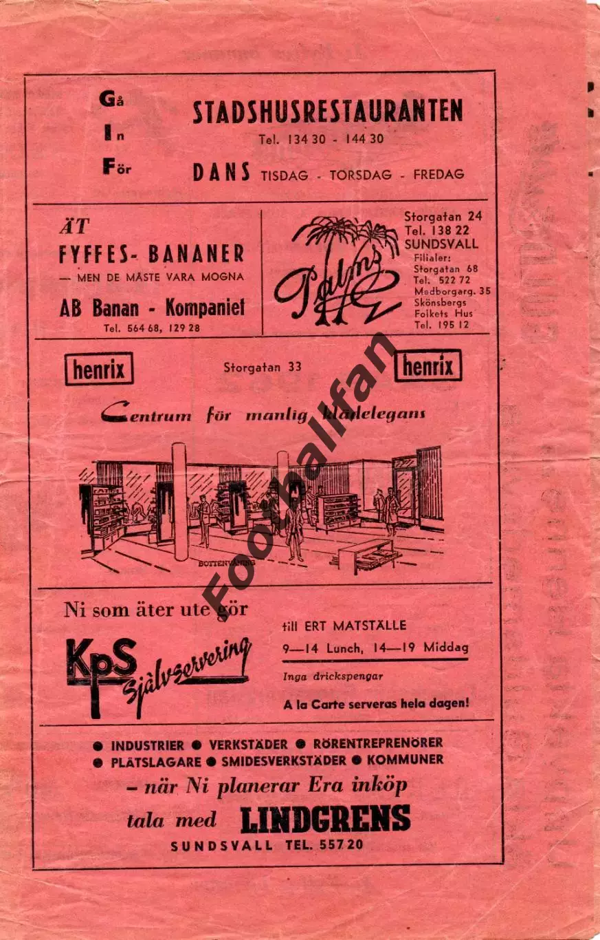 ГИФ Стокгольм , Швеция - Шахтер Донецк , СССР 29.07.1962