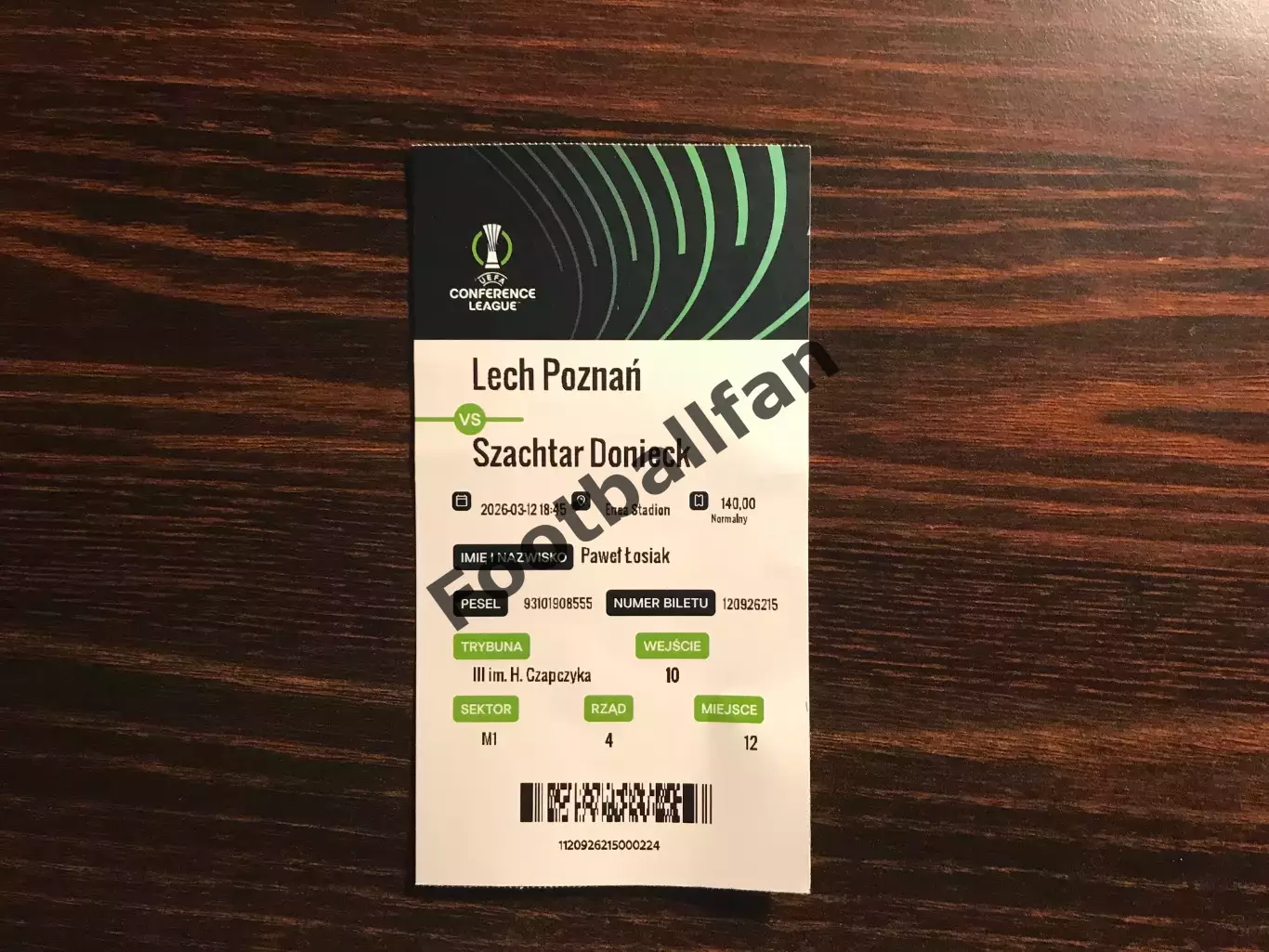 Лех Познань , Польша - Шахтер Донецк , Украина 12.03.2026