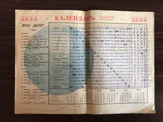 Шахтер Донецк - 1968 год . Таблица для заполнения .
