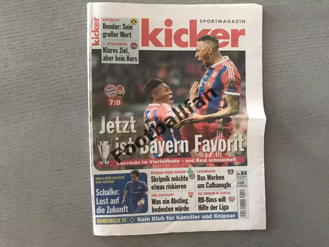 Бавария Мюнхен Германия - Шахтер Донецк . Kicker . 12.03.2015 После игры