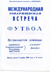 Химик Джамбул , СССР - Сборная Вьетнам 02.11.1980