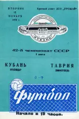 Кубань Краснодар - Таврия Симферополь 13.11.1979