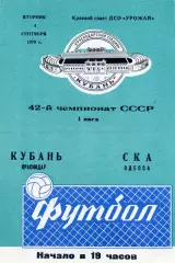 Кубань Краснодар - СКА Одесса 04.09.1979