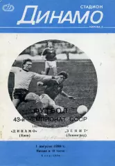 Динамо Киев - Зенит Ленинград 01.08.1980 дубль 3-й вид