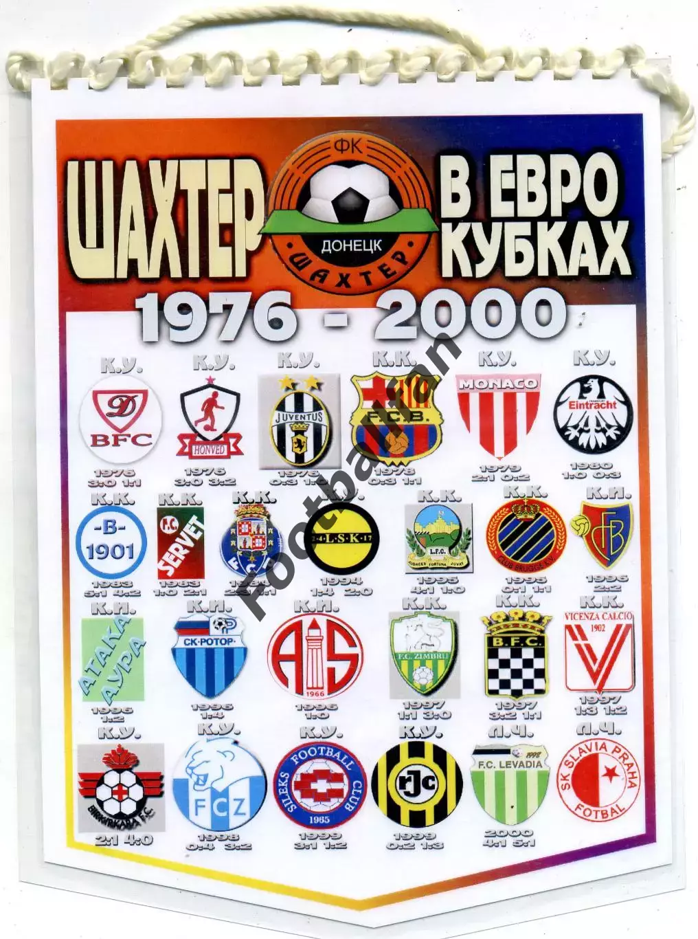 Шахтер Донецк в еврокубках 1976 - 2000 г.г.