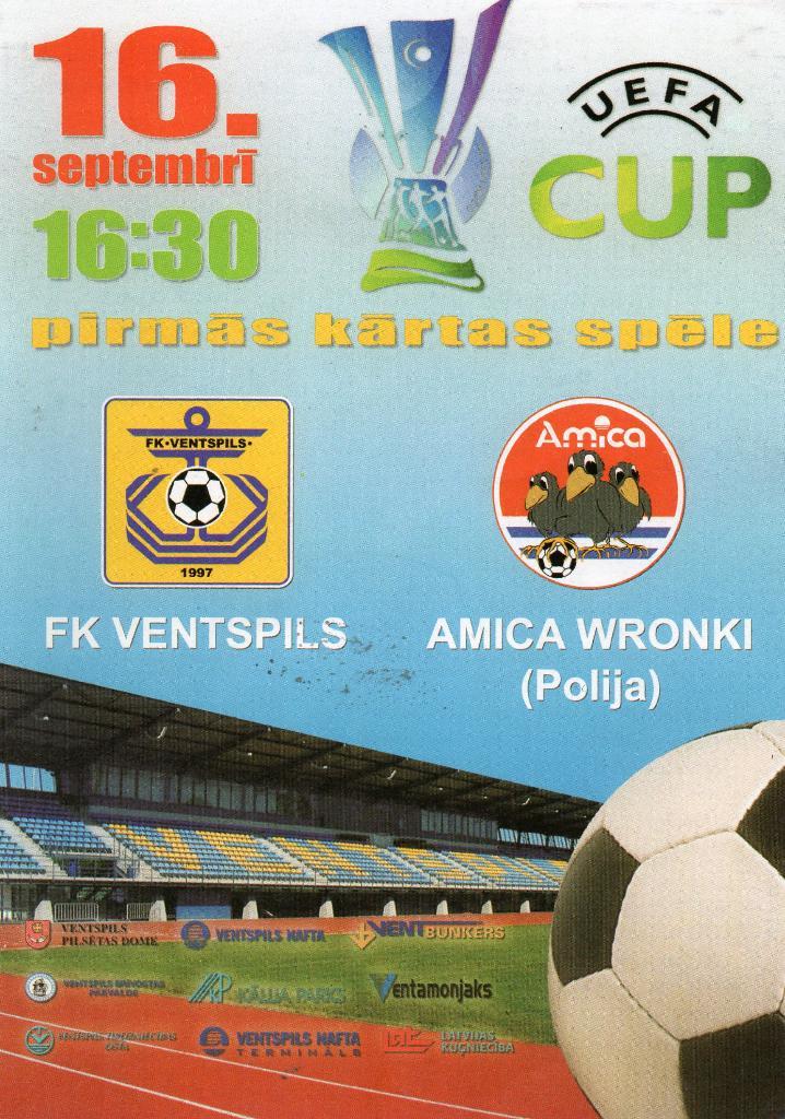 ФК Вентспилс Латвия - Амика Польша 2004