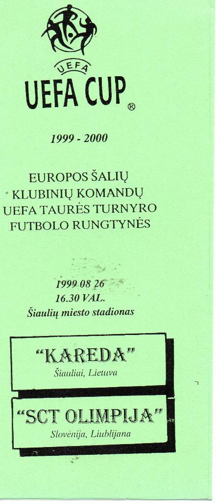 Кареда Шауляй Литва - Олимпия Любляна Словения 1999