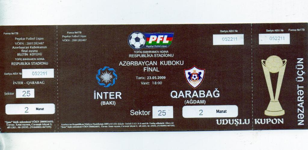 Интер Баку - Карабах Агдам 2009 Финал Кубка Азербайджана