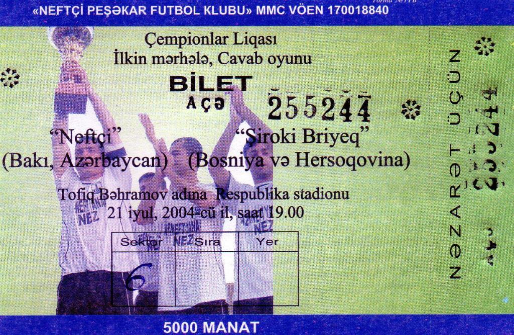Нефтчи Баку , Азербайджан - Широки Бриег Босния и Герцеговина 2004