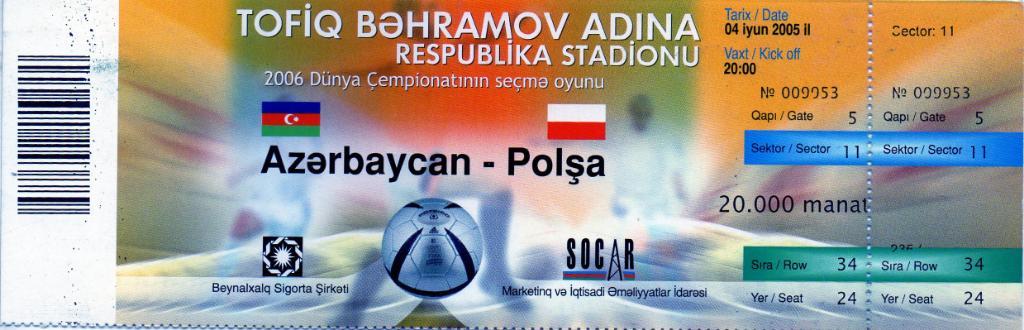 Азербайджан - Польша 2005 с контролем