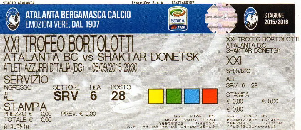 Аталанта Бергамо , Италия - Шахтер Донецк , Украина 2015
