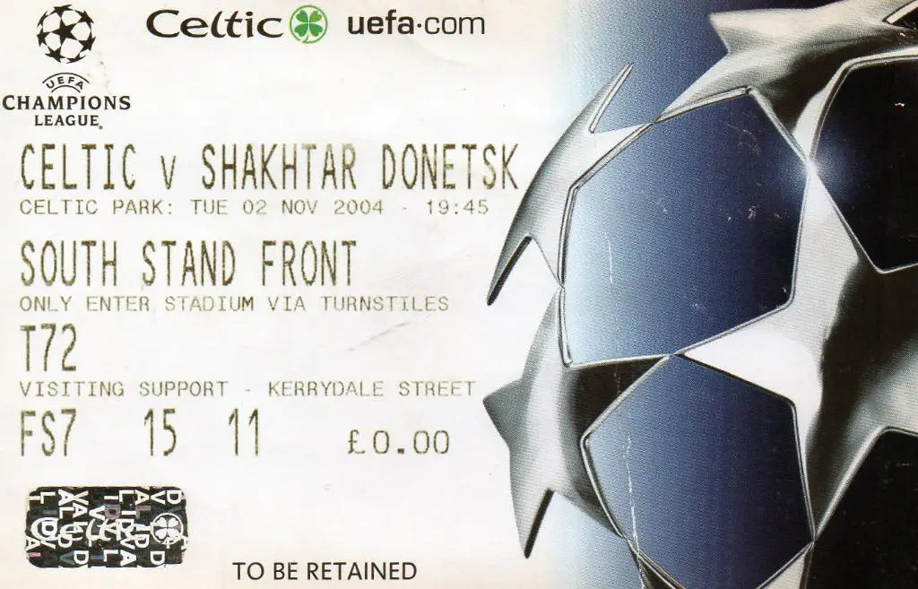 Селтик Глазго , Шотландия - Шахтер Донецк , Украина 2004 ( 2 )