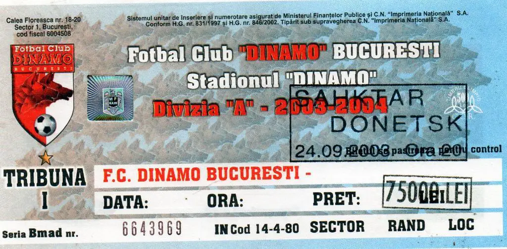Динамо Бухарест , Румыния - Шахтер Донецк , Украина 2003