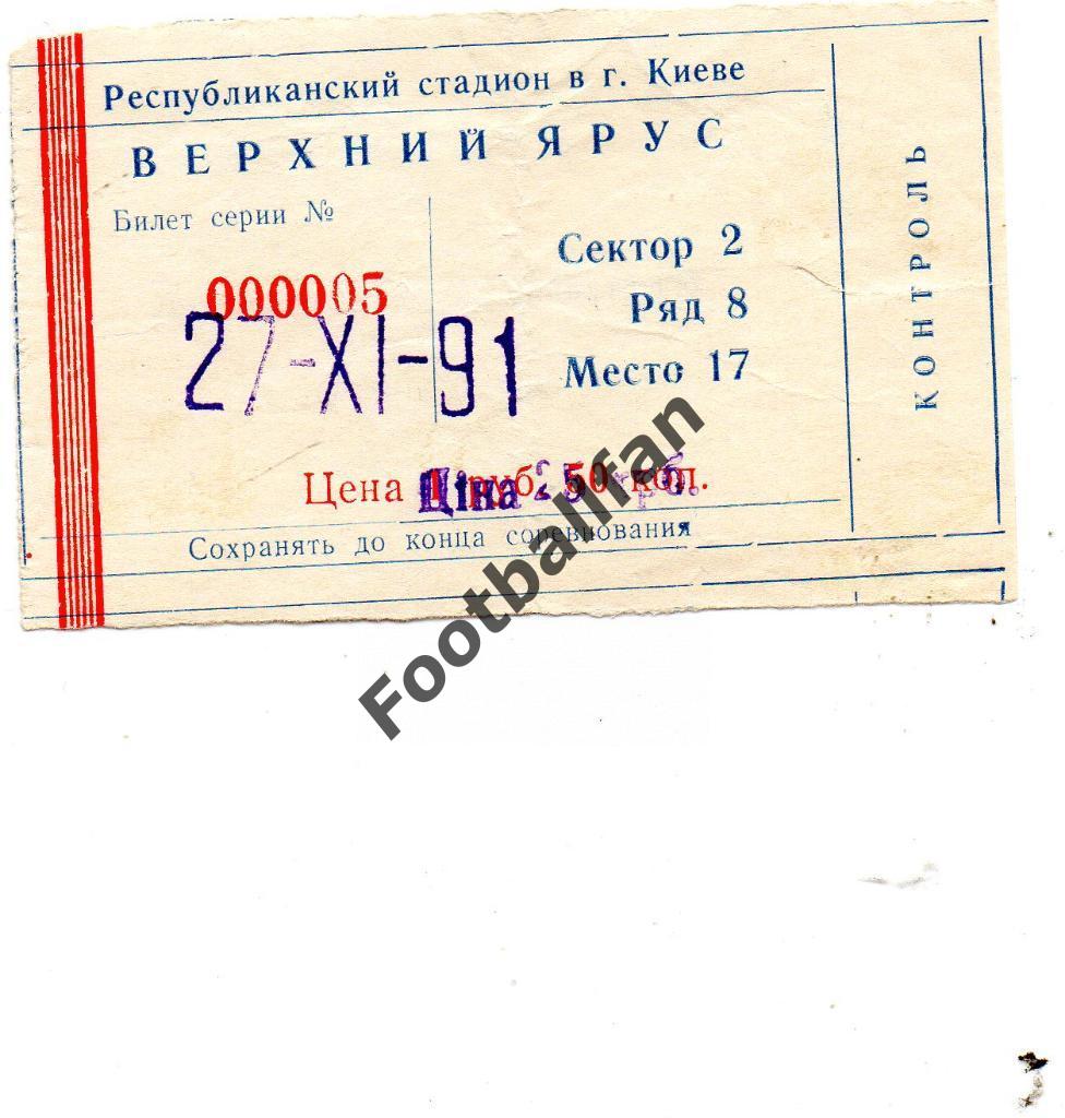 Динамо Киев , СССР - Бенфика Лиссабон , Португалия 1991