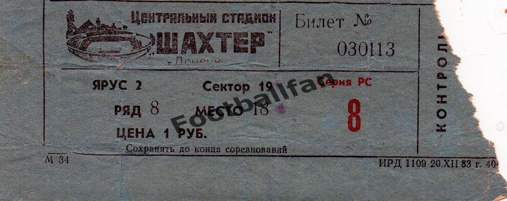 Шахтер Донецк - Динамо Киев 15.06.1984
