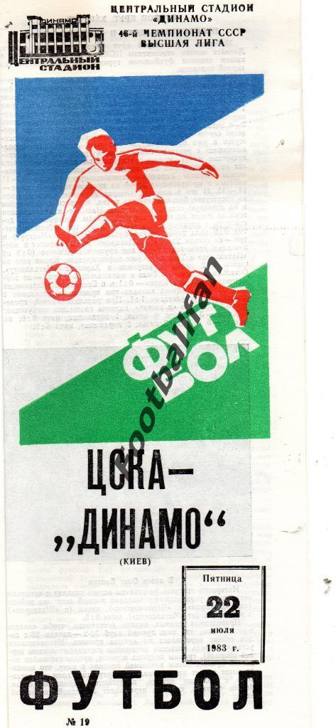 ЦСКА Москва - Динамо Киев 22.07.1983