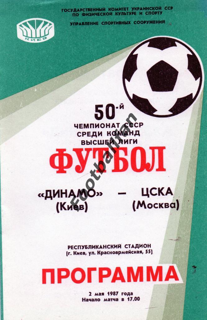Динамо Киев - ЦСКА Москва 02.05.1987