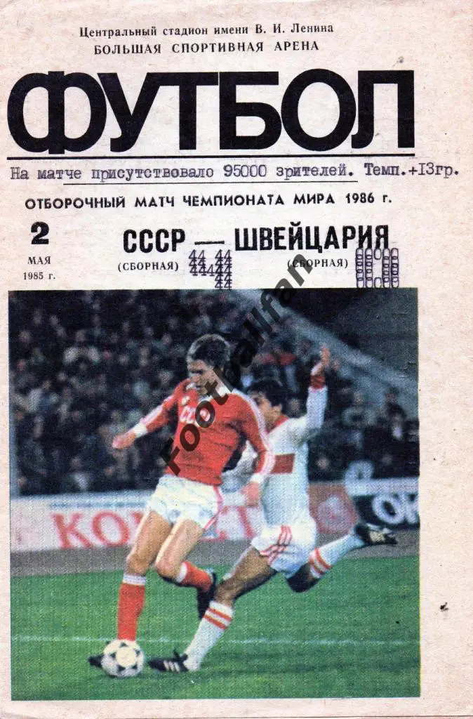 СССР - Швейцария 1985