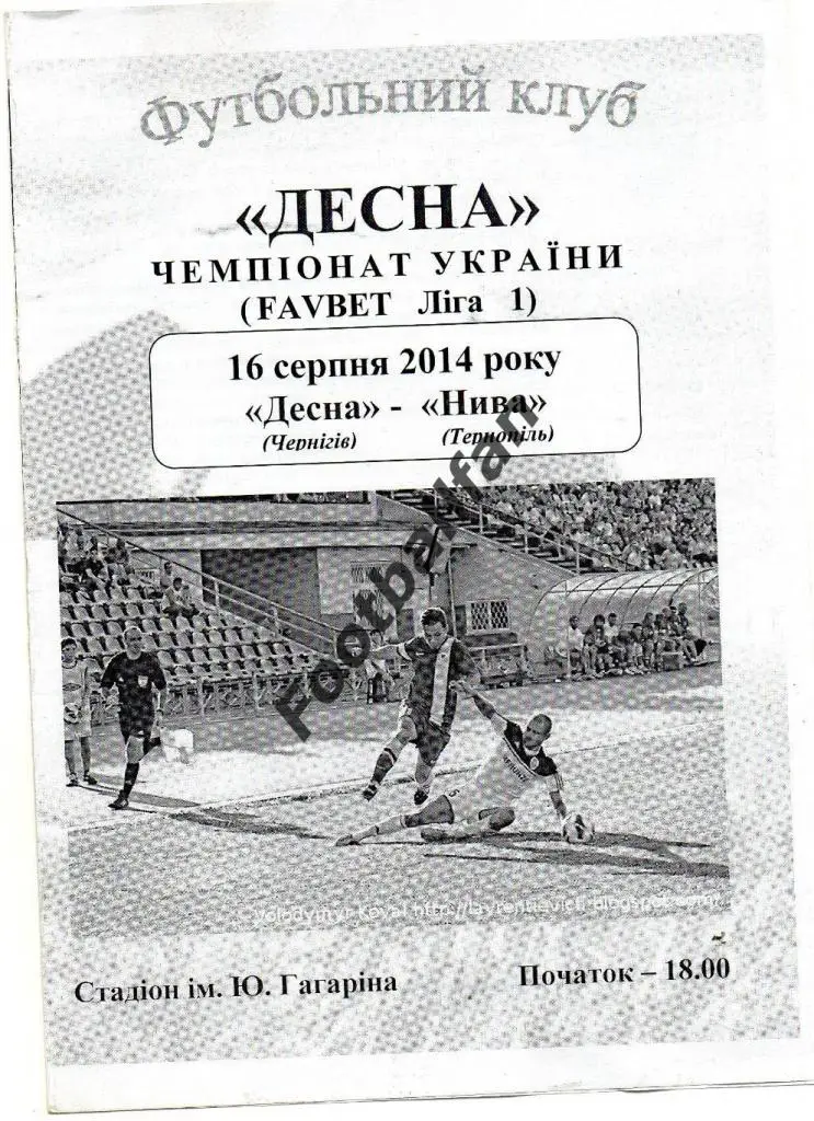Десна Чернигов - Нива Тернополь 16.08.2014