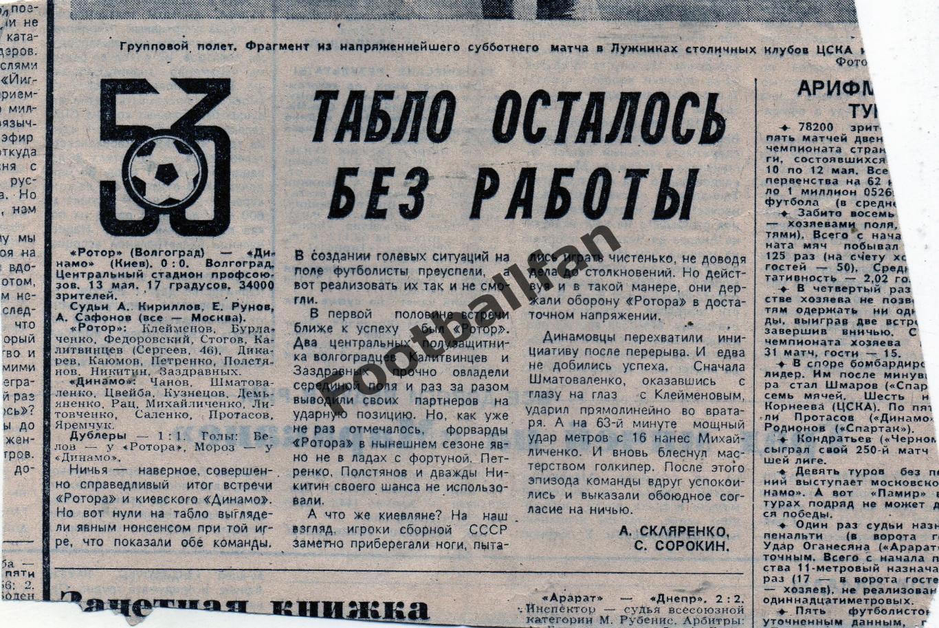 Ротор Волгоград - Динамо Киев 13.05.1990