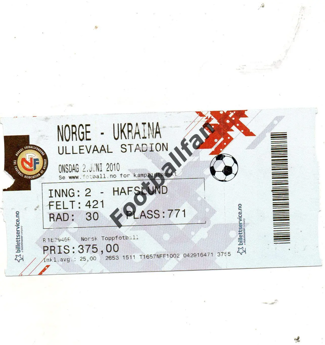 Норвегия - Украина 2010 год