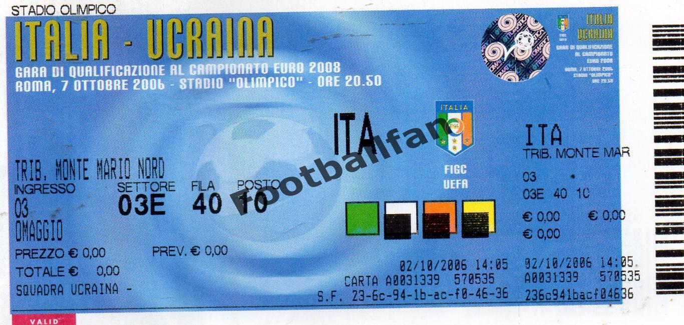 Италия - Украина 07.10.2006