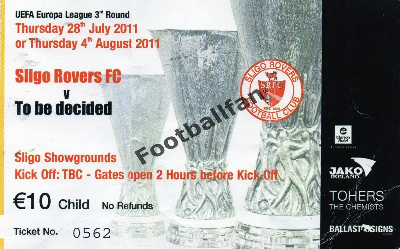 Слиго Роверс Ирландия - Ворскла Полтава , Украина 2011