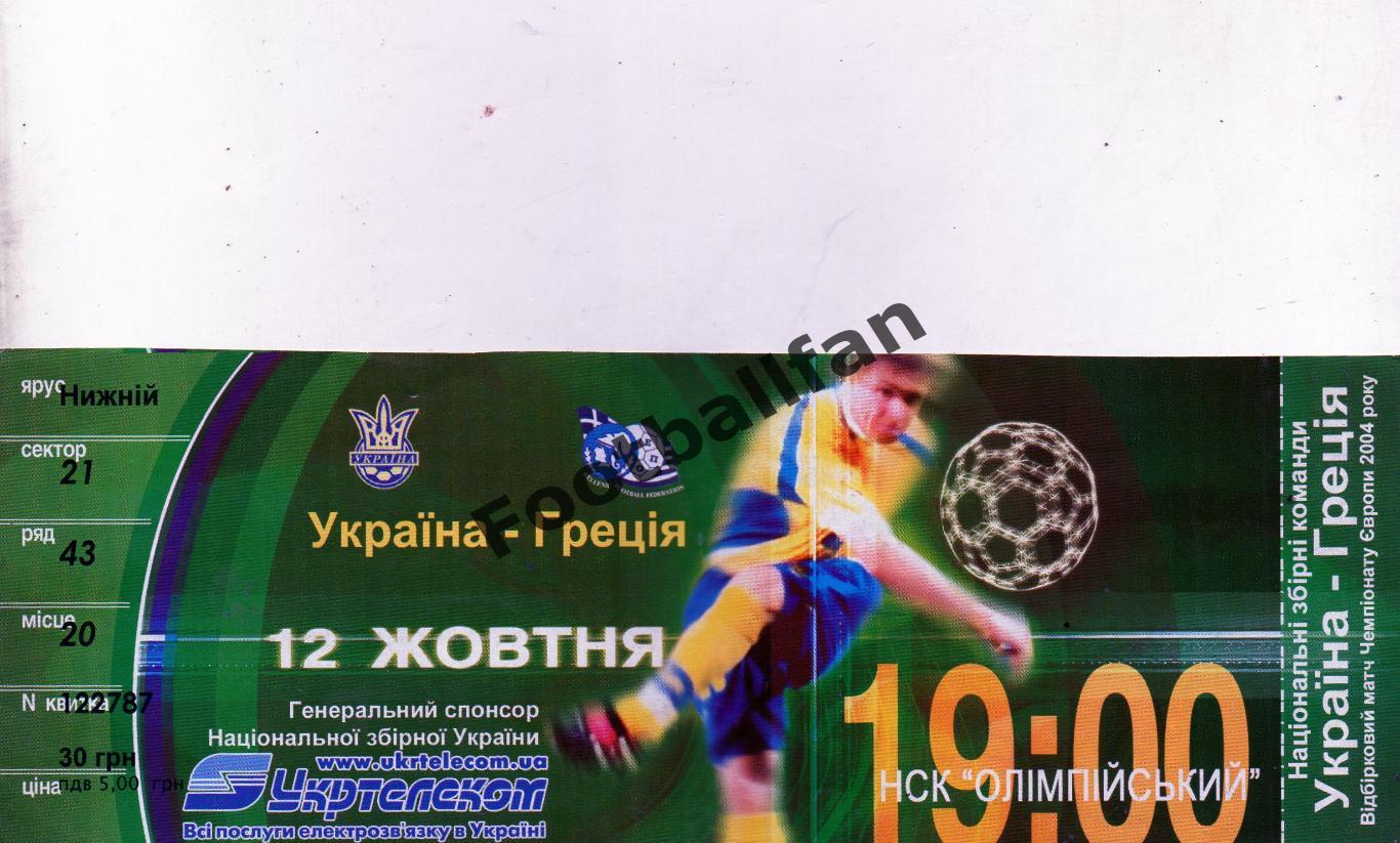Украина - Греця 12.10.2002