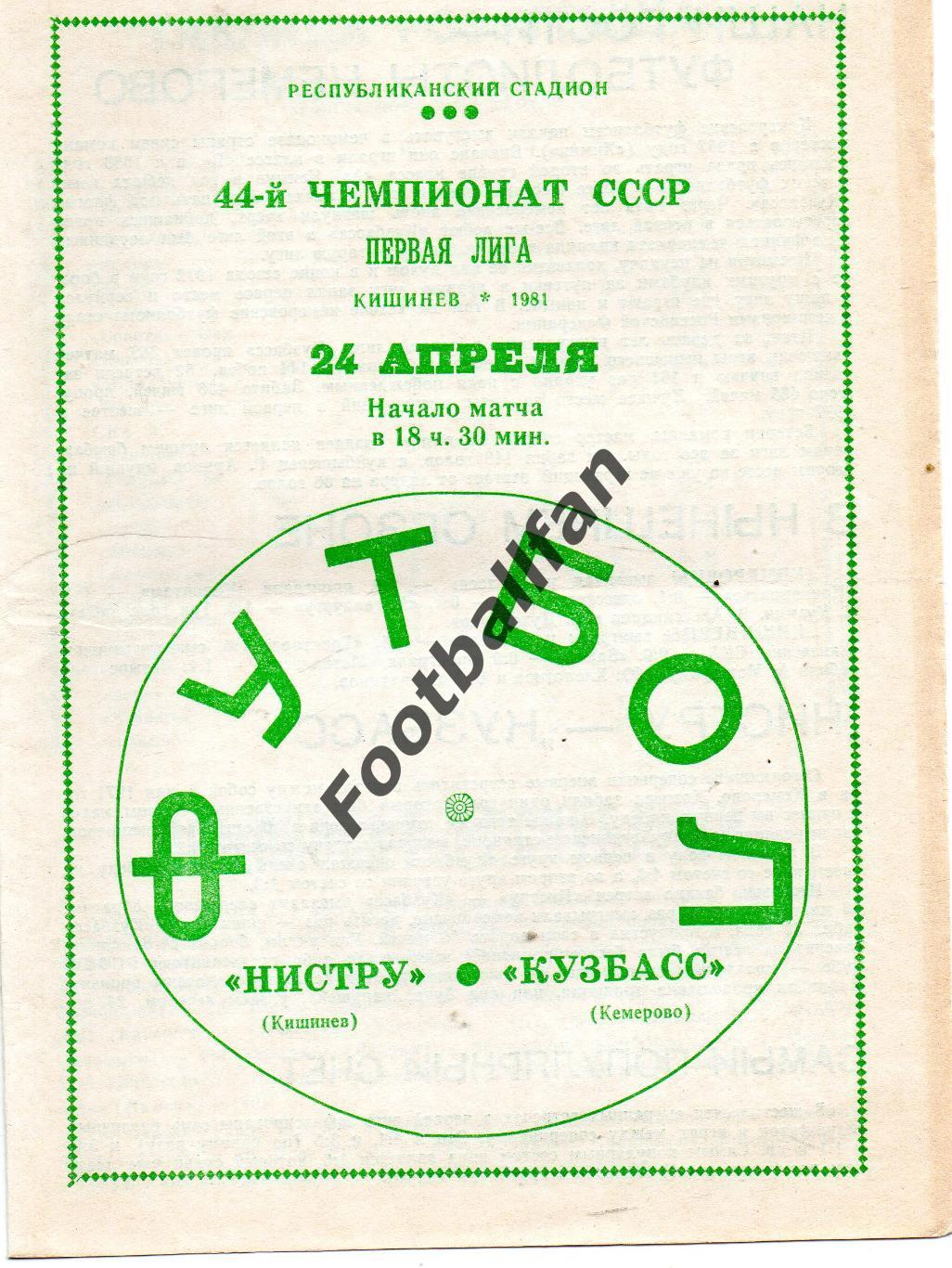 Нистру Кишинев - Кузбасс Кемерово 24.04.1981