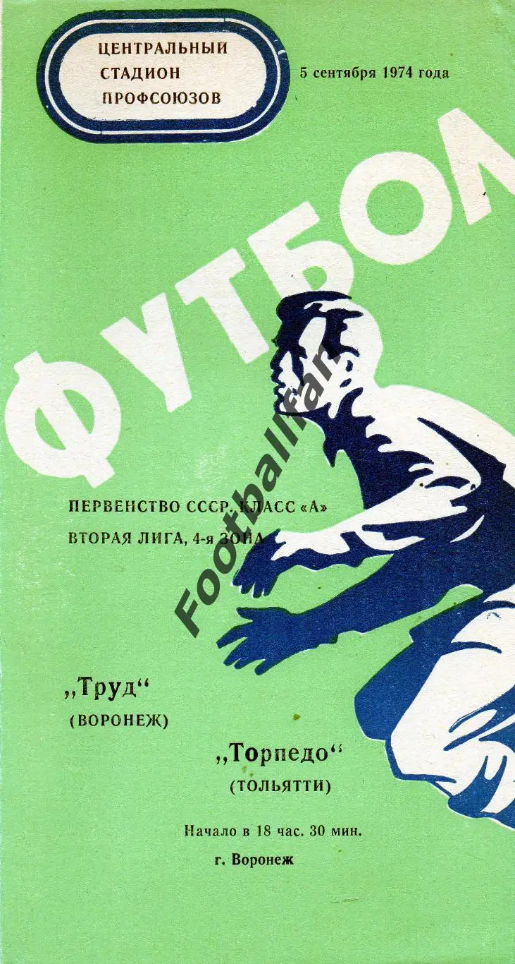 Труд Воронеж - Торпедо Тольятти 05.09.1974