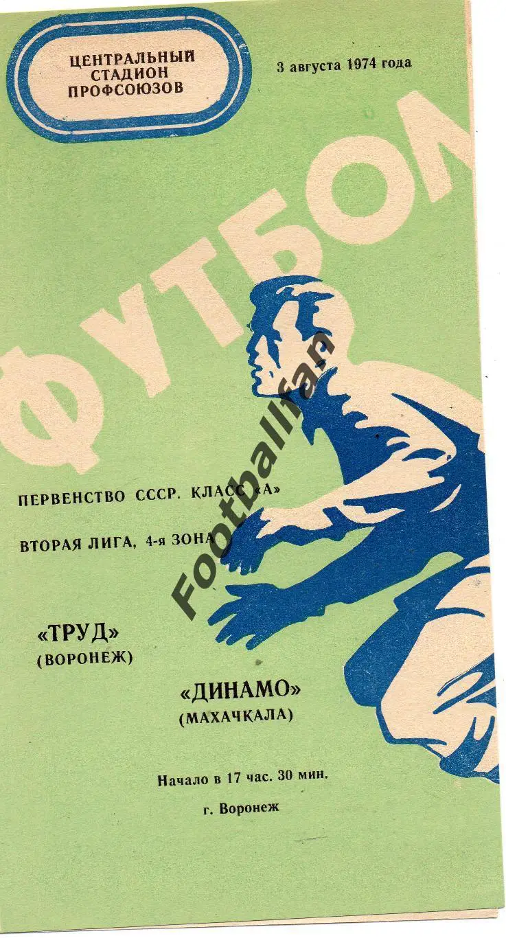 Труд Воронеж - Динамо Махачкала 03.08.1974