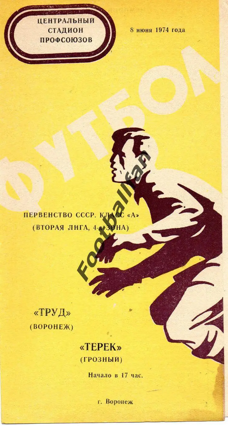Труд Воронеж - Терек Грозный 08.06.1974