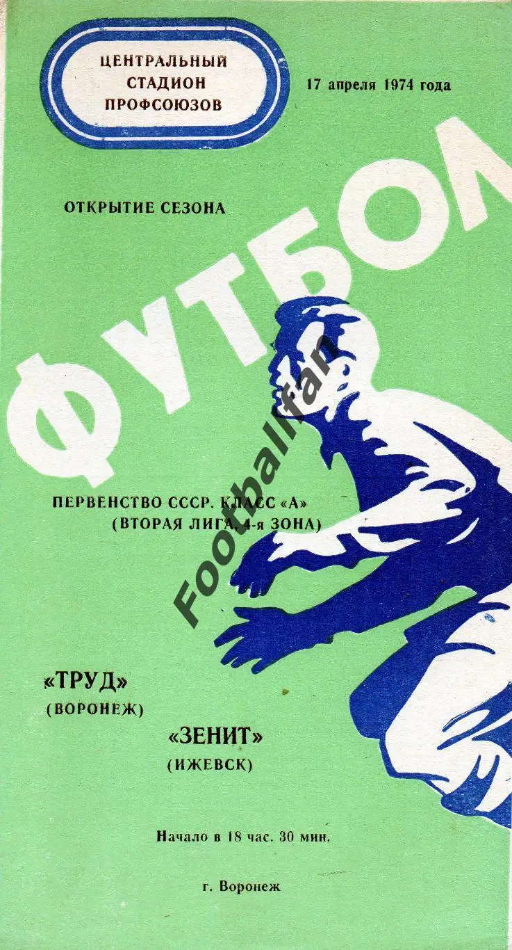 Труд Воронеж - Зенит Ижевск 17.04.1974