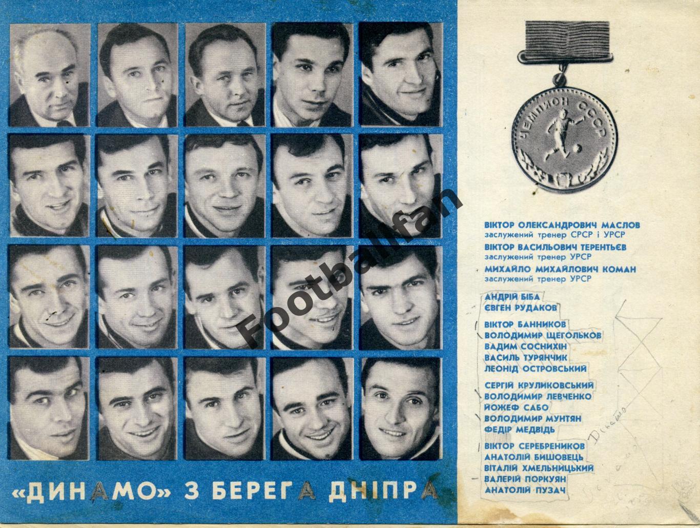 Команда с берегов Днепра . Динамо Киев . 1966 год