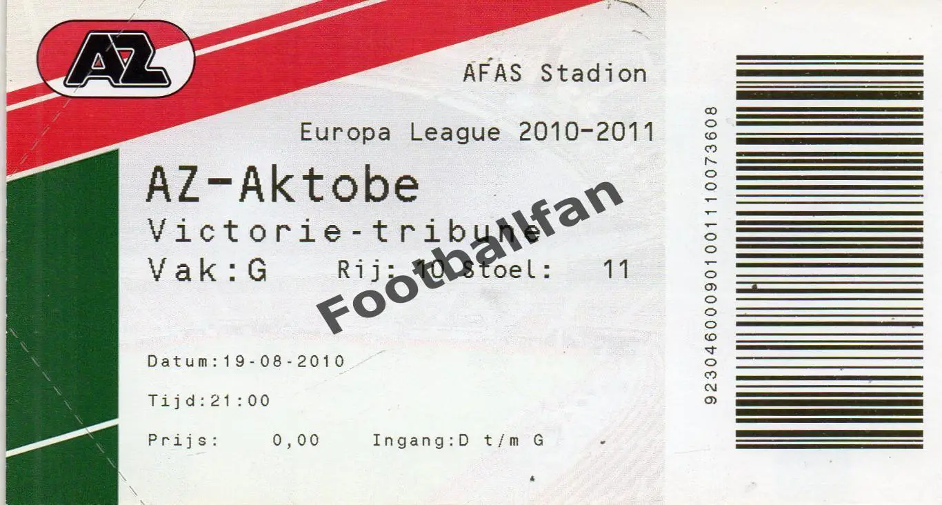 АЗ Алкмаар , Голландия ( Нидерланды ) - Актобе Казахстан 19.08.2010