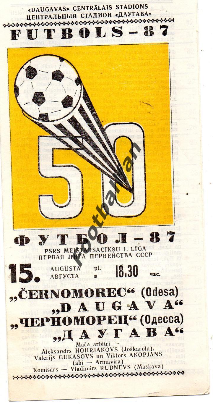 Даугава Рига - Черноморец Одесса 15.08.1987