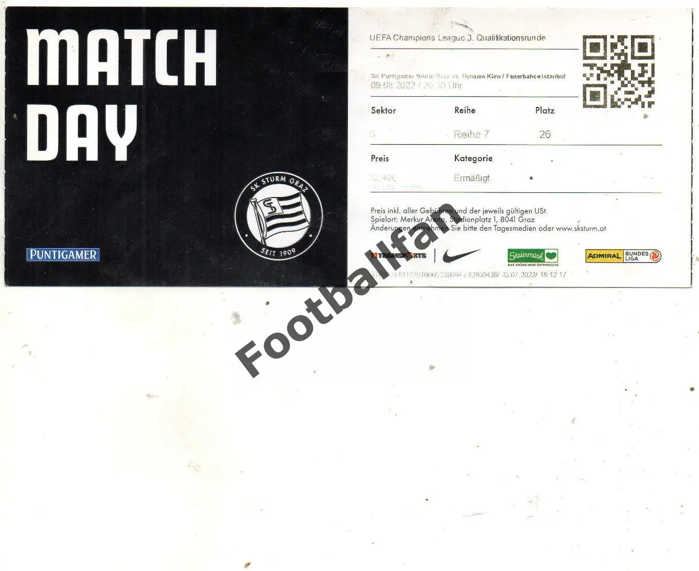 Штурм Грац , Австрия - Динамо Киев , Украина 09.08.2022