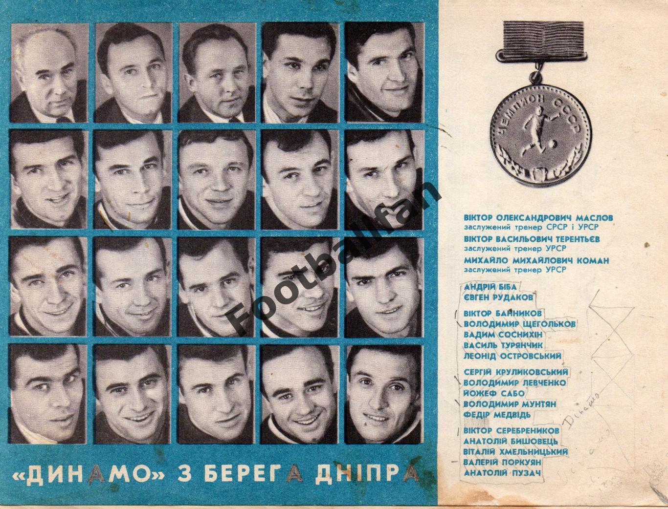 Команда с берегов Днепра . Динамо Киев . 1966