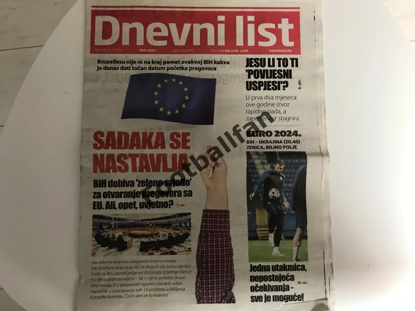 Dnevni list . Превью матча Босния и Герцеговина - Украина 21.03.2024