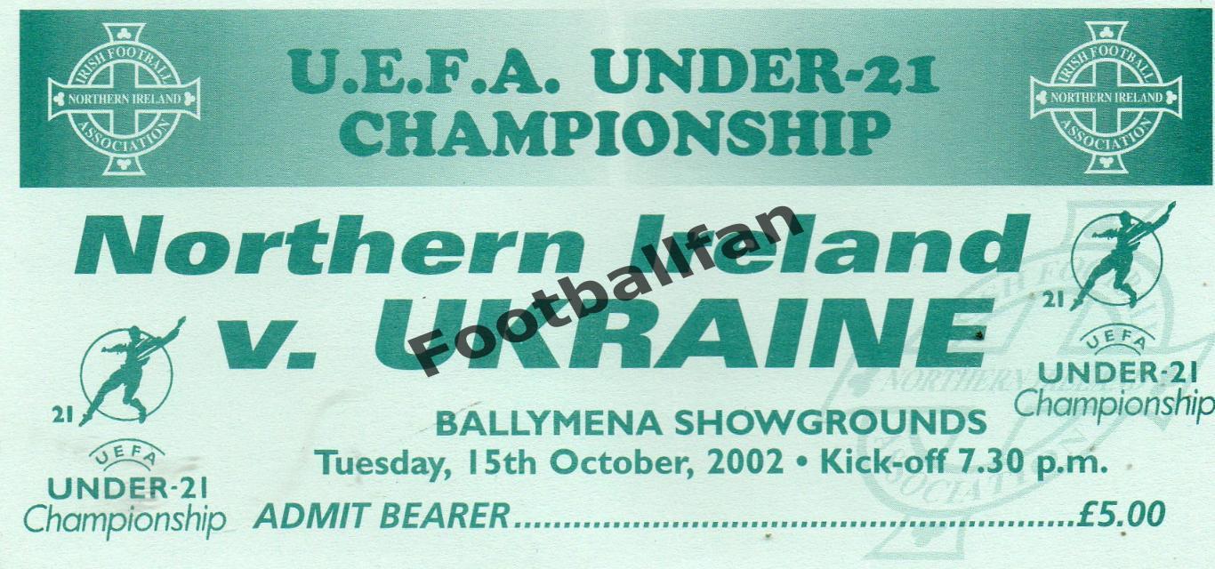 Северная Ирландия - Украина 15.10.2002 U - 21
