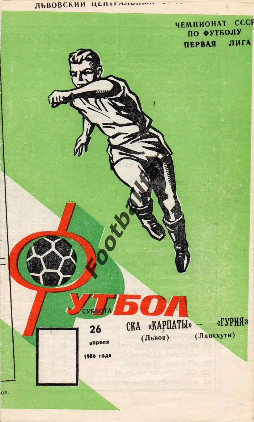 СКА Карпаты Львов - Гурия Ланчхути 26.04.1986