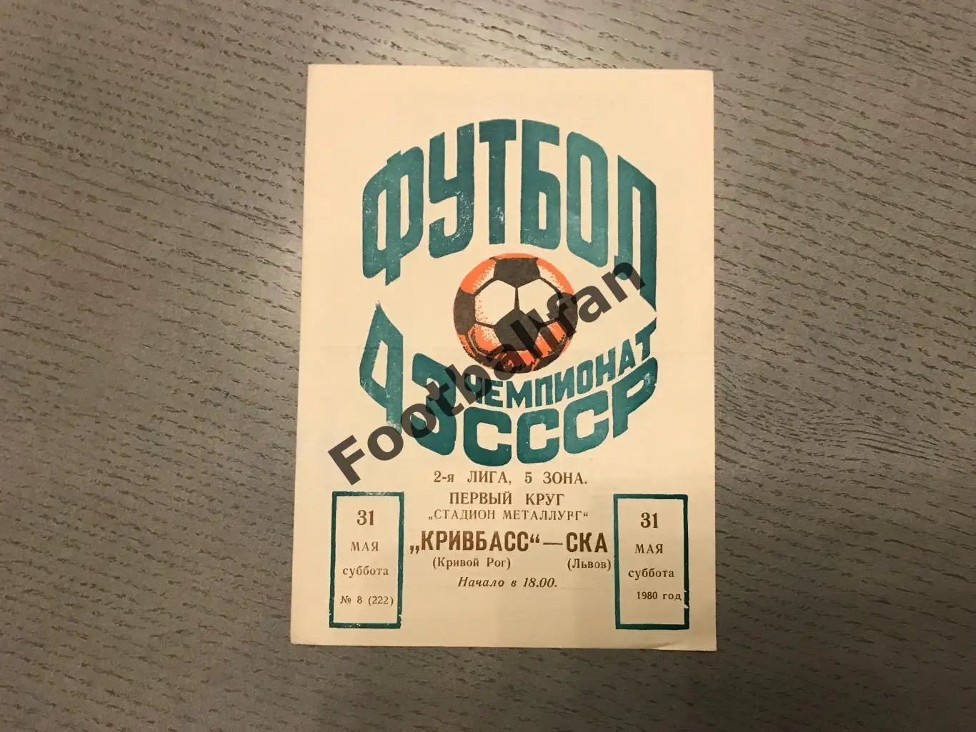 Кривбасс Кривой Рог - СКА Львов 31.05.1980