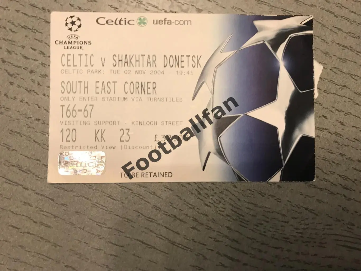 Селтик Глазго , Шотландия - Шахтер Донецк , Украина 02.11.2004