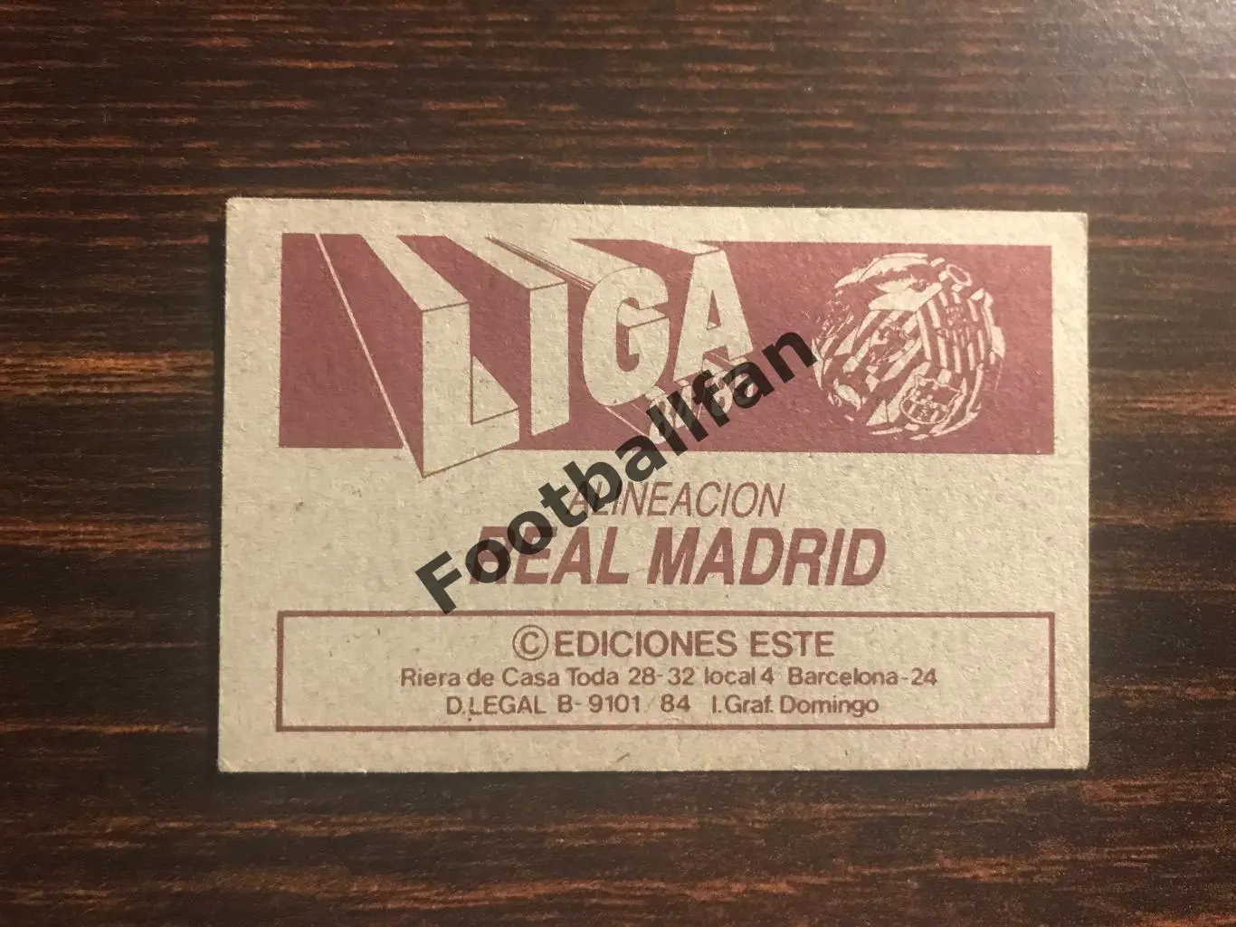 Реал Мадрид , Испания 1984 - 1985 1