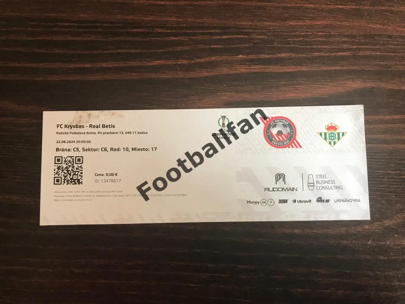 Кривбасс Кривой Рог , Украина - Реал Бетис Севилья , Испания 22.08.2024