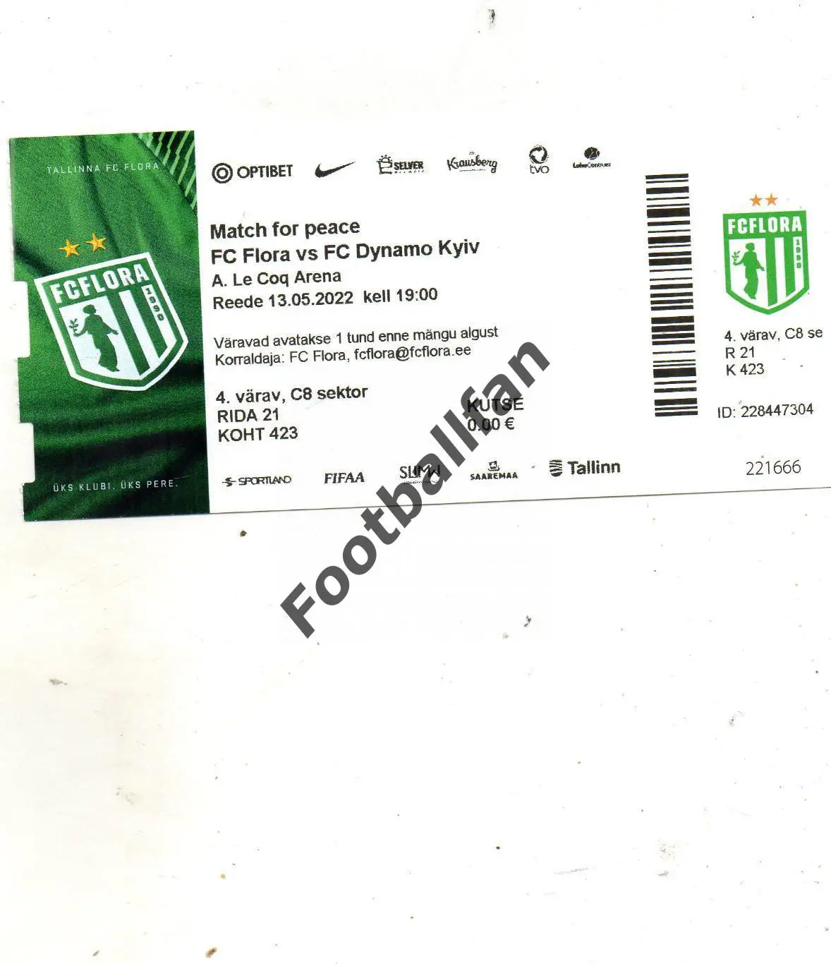 Флора Таллинн , Эстония - Динамо Киев , Украина 12.05.2022