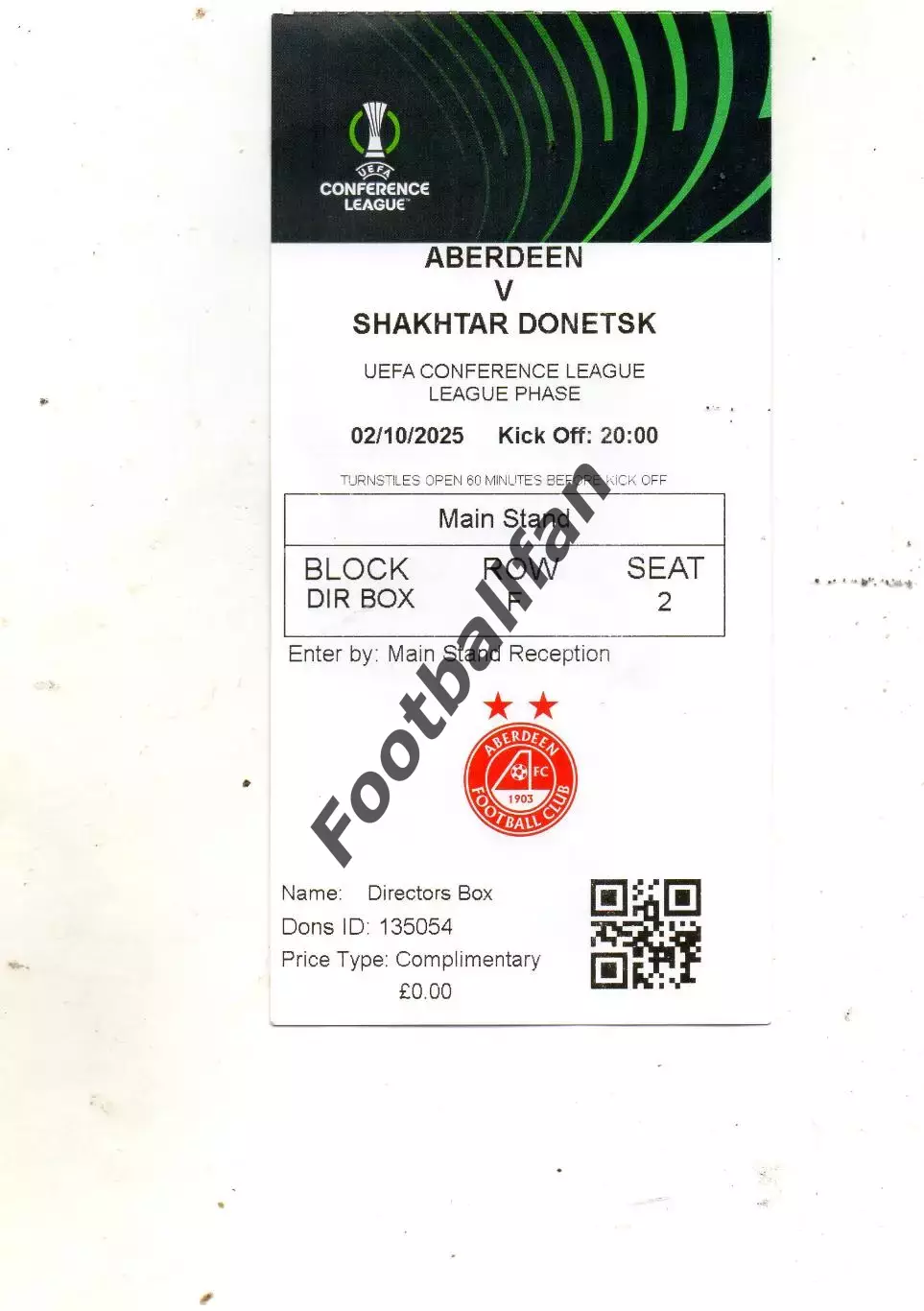 Абердин Шотландия - Шахтер Донецк , Украина 02.10.2025