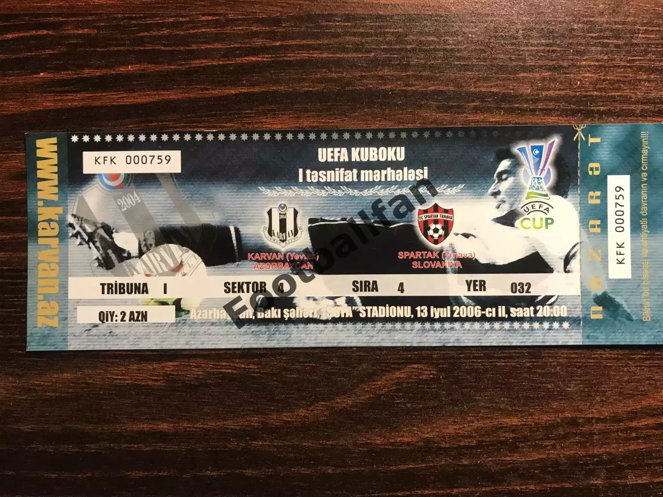 Карван Евлах , Азербайджан - Спартак Трнава , Словакия 2006 с контролем