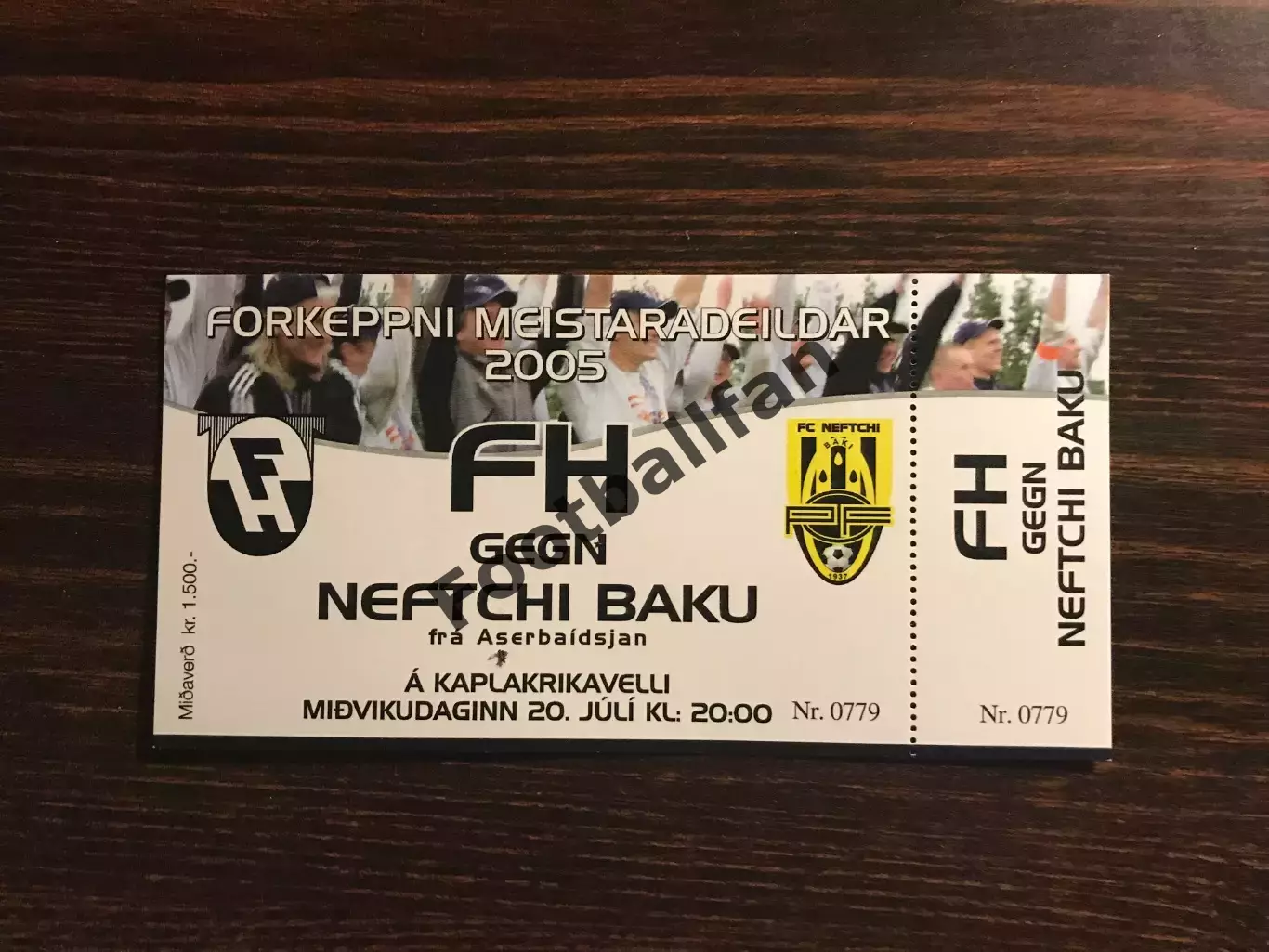 Хавнарфьордур Исландия - Нефтчи Баку , Азербайджан 20.07.2005 с контролем